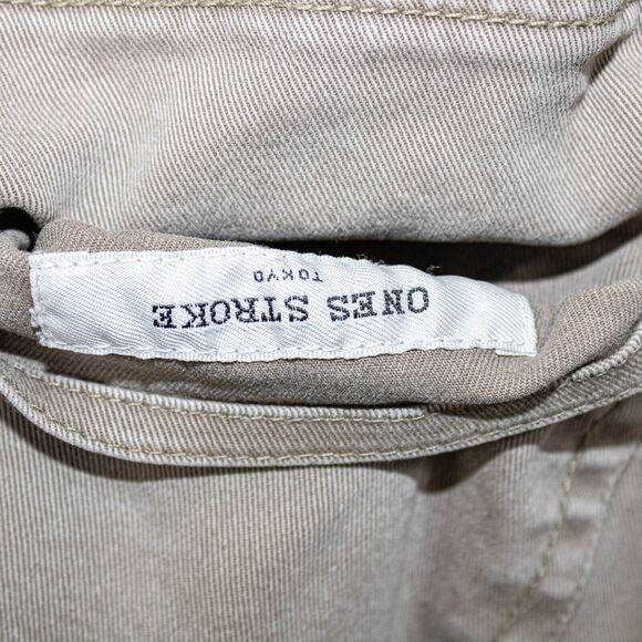 ONES STROKE Tokyo Jogger Pants Khaki Drawstring ankle zip Size Small - Picture 12 of 12